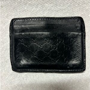 Gucci Monogram Leather Embossed Card Holder